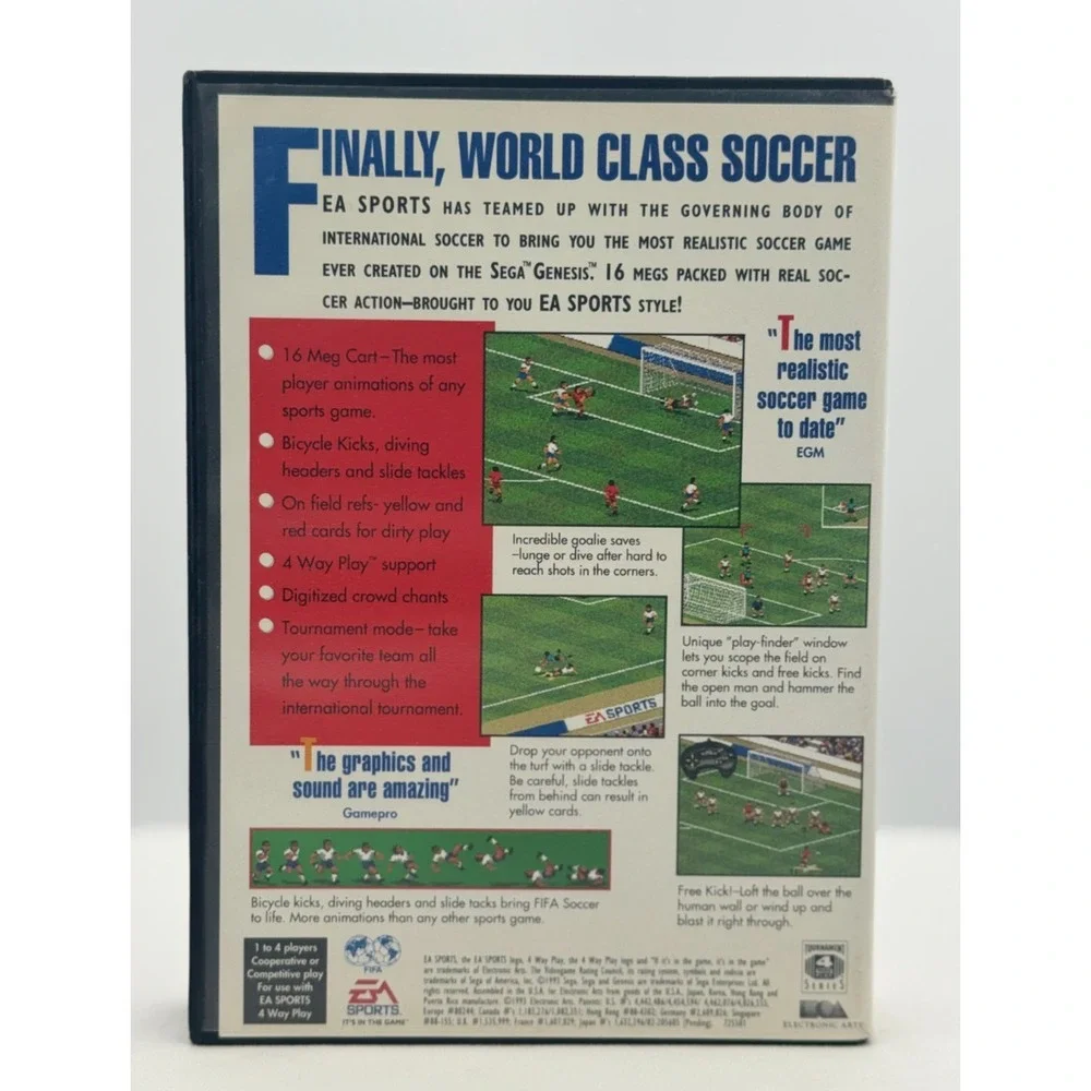 FIFA International Soccer (Sega Genesis, 1993) Complete W/Case & Manual - Tested
